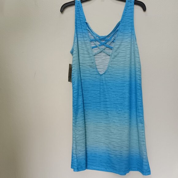 J Valdi Womens Lattice-Back Dress Swi Blue Ombre XL - Picture 2 of 7